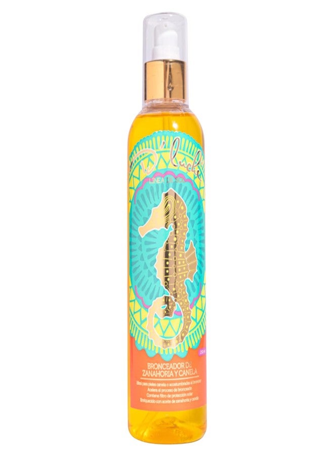 D'Luchi Carrot Tanning Oil with Cinnamon, Vitamin E & Collagen, High Natural Beta-Carotene Tanning Accelerator SPF 4 Suntan Oil, 8.45 Oz - Image 1